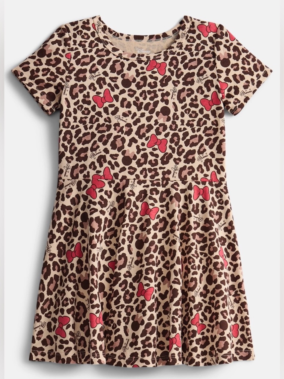 Disney Minnie Mouse Girls Size 8 Leopard Print Skater Dress NWT